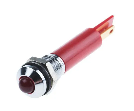 63-8037-01　RS PRO Red Indicator, 12 V dc, 8mm Mounting Hole Size, Faston, Solder Lug Termination, IP67　838-5526