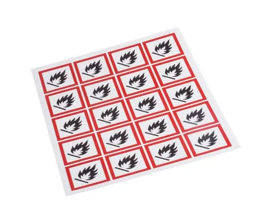 63-8024-57　RS PRO 20 x Flammable Label, Black, Red, White Self-Adhesive Gloss Polymeric Vinyl　818-7714