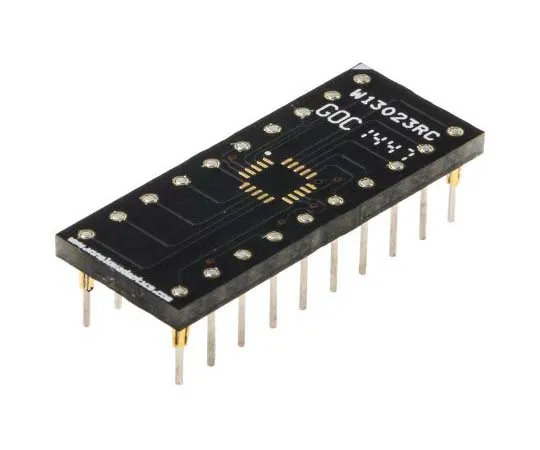 63-7788-09　Winslow Straight Through Hole Mount 0.5 mm, 2.54 mm Pitch IC Socket Adapter, 20 Pin Female QFN to 20 Pin Male DIP　W13023RC