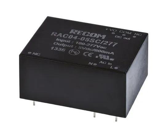 63-7967-22　Recom 4W 1 Output Embedded Switch Mode Power Supply SMPS, 800mA, 5V dc Encapsulated　RAC04-05SC/277