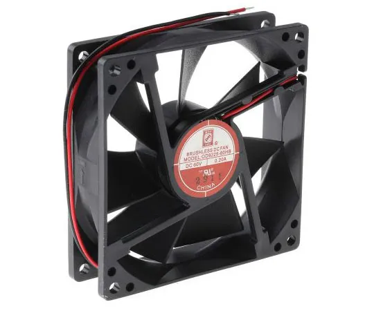 63-7980-45　RS PRO Axial Fan, 92 x 92 x 25mm, 69cfm, 12W, 60 V dc　787-3997