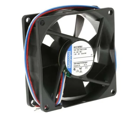 63-7811-31　ebm-papst 8400N Series Axial Fan, 80 x 80 x 25mm, 33m³/h, 500mW, 12 V dc　8412N/2GLE