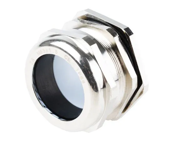 63-8035-58　RS Pro M63 Cable Gland With Locknut, Nickel Plated Brass, IP68　831-9043