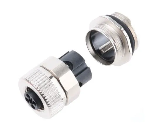 63-8009-30　Binder 813 Series M12 Panel Mount Connector, 4 contacts Socket　99-0634-500-04