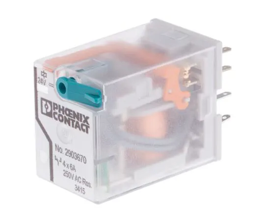 63-7991-92　Phoenix ContactREL-IR 4PDT Non-Latching Relay PCB Mount, 24V dc Coil, 50mA　2903670