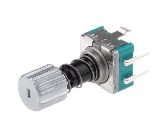 63-7769-33　Alps Alpine 15 Pulse Incremental Mechanical Rotary Encoder with a 9 mm Knurl Shaft (Not Indexed), Through Hole　EC11E152U402