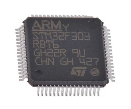63-8012-95　STMicroelectronics STM32F303RBT6, 32bit ARM Cortex M4 Microcontroller, 72MHz, 256 kB Flash, 64-Pin LQFP　STM32F303RBT6
