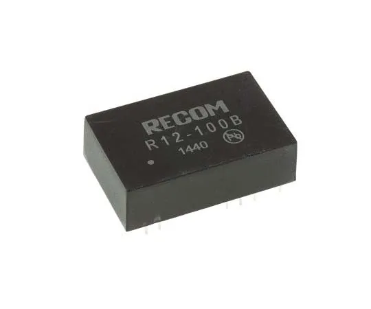 63-7772-40　Recom 5W Isolated DC-DC Converter Through Hole, Voltage in 10 → 14 V dc, Voltage out 55 → 135V dc　R12-100B