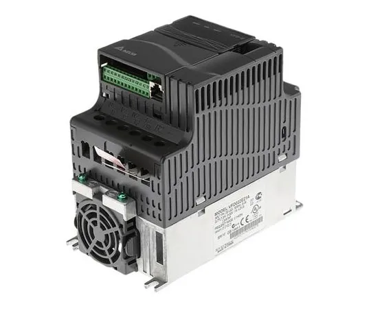63-7975-34　Delta Inverter Drive, 1-Phase In, 0 → 600 Hz Out 2.2 kW, 230 V with EMC Filter, 15 A, 24 A VFD-E, IP20　VFD022E21A