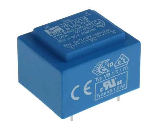 63-7770-69　6V ac 1 Output Through Hole PCB Transformer, 1VA　VB 1,0/1/6