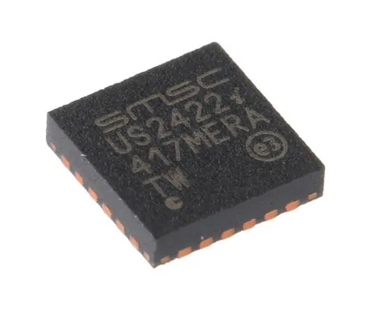 63-8012-49　Microchip USB2422-I/MJ, USB Controller, 480Mbps, USB 2.0, 3 → 3.6 V, 24-Pin SQFN　USB2422-I/MJ