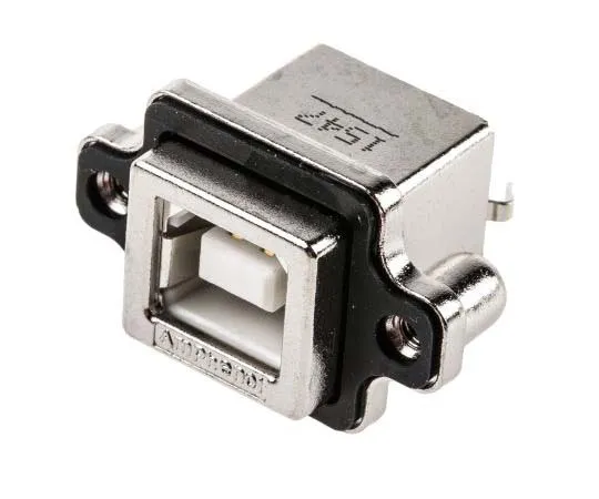 63-7763-61　Amphenol 1 Port Straight Through Hole Mount Female Type B USB Connector　MUSBD51100