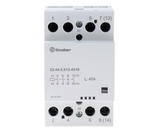 63-7999-93　Finder22 Series 4NO Non-Latching Relay DIN Rail, 12V ac/dc Coil, 40A　22.44.0.012.4310