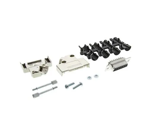63-7980-28　MHD45PK Series, 15 Way D-Sub Socket Connector Kit With Hood and Inserts　MHD45PK15-DB15S-K