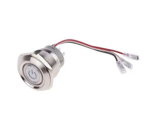 63-8053-65　RS Pro Single Pole Double Throw (SPDT) Momentary Blue, Green, Red LED Push Button Switch, IP67 (Above Panel), Panel　877-1854