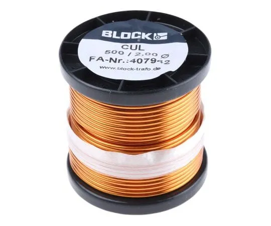 63-7968-46　Block Single Core 2mm diameter Copper Wire, 14m Long　CUL 500/2,00