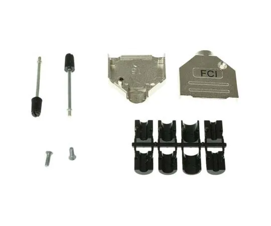 63-7784-12　Amphenol FCI 8655MH Series Die Cast Zinc D-sub Connector Backshell, 15 Way, Strain Relief　8655MH1502BKLF