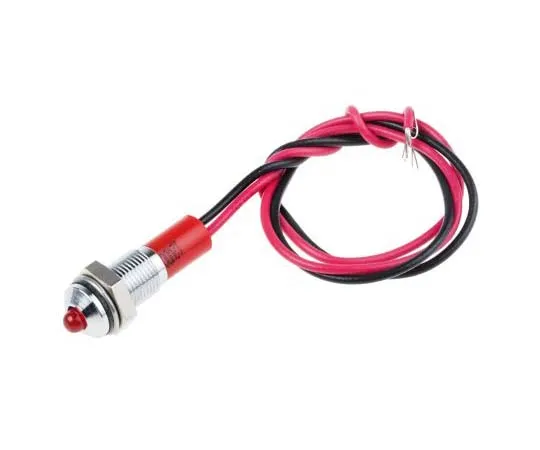 63-7760-57　RS PRO Red Indicator, 12 V dc, 6mm Mounting Hole Size, Lead Wires Termination, IP67　722-7785