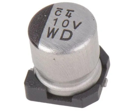 63-8040-17　Nichicon 10μF 35V dc Aluminium Electrolytic Capacitor, Surface Mount 5 (Dia.) x 5.8mm +105°C 5mm 1.3mm　UWD1V100MCL1GS