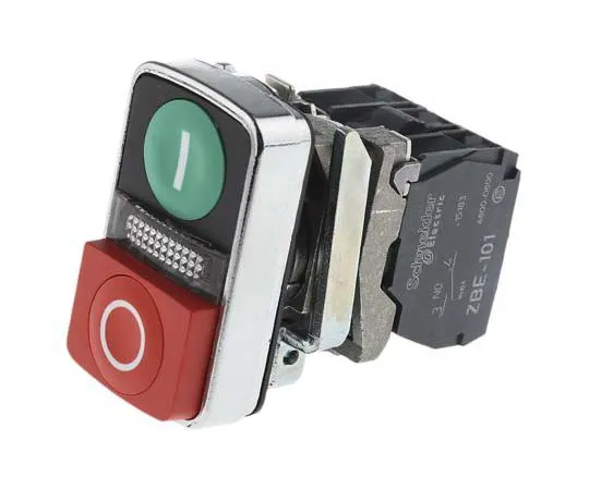 63-7763-14　Schneider Electric, Harmony XB4 Illuminated Black, Red Rectangular Push Button, NO/NC, 22mm Spring Return Screw　XB4BW73731G5