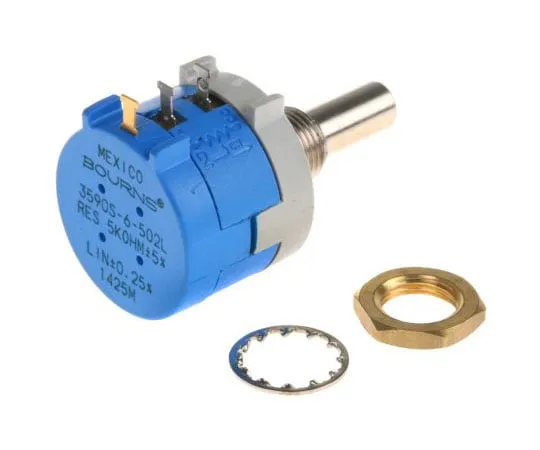 63-7984-75　Bourns 1 Gang Rotary Wirewound Potentiometer with a 6 mm Dia. Shaft, 5kΩ, ±5%, 2W, Linear 3590S-6-502L　3590S-6-502L