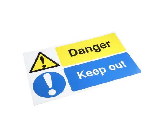 63-7815-57　PP Rigid Plastic Danger Prohibition Sign, Danger Keep Out, English　763-1604