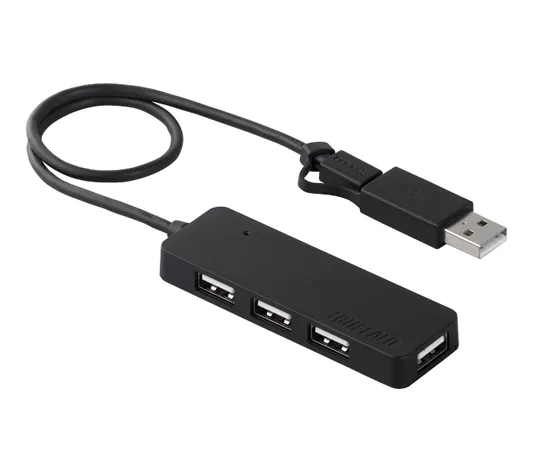 62-4121-07　［Discontinued］USB2.0 Hub USB A Conversion Adapter for Smartphone/Tablet　BSH4AMB01BK