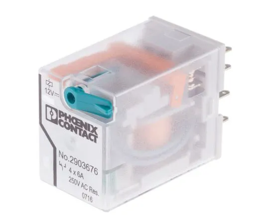 63-7991-96　Phoenix ContactREL-IR4/LDP- 12DC/4X21 4PDT Non-Latching Relay PCB Mount, 12V dc Coil, 16A　2903676