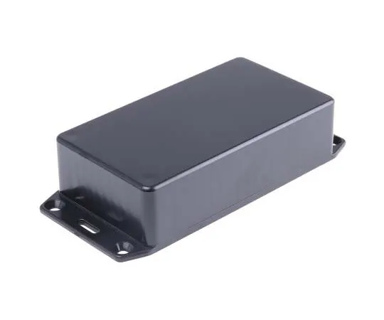 63-7786-90　Hammond 1591, Polystyrene Enclosure, IP54, Flanged, 112 x 62 x 27mm　1591BSFLBK