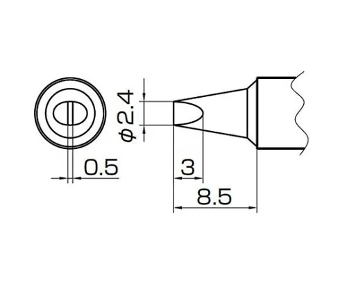 61-4928-68　［Discontinued］2.4D Type TrowelTip 957　T14-D24