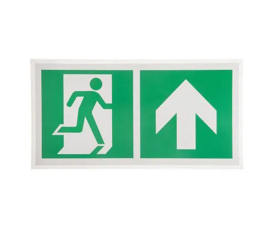 63-8018-65　Vinyl Emergency Exit Up,  With Pictogram Only, Non-Illuminated Emergency Exit Sign　813-4533