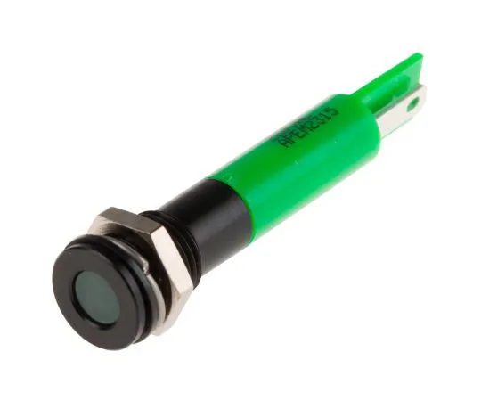 63-8040-69　RS PRO Green Indicator, 220 V ac, 8mm Mounting Hole Size, Solder Lug Termination, IP67　846-2926