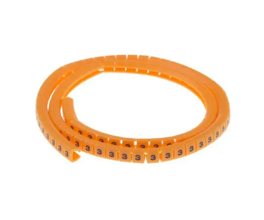 63-8016-29　RS Snap On Cable Marker, Pre-printed 3 Black on Orange 3 → 3.4mm Dia. Range　812-1253