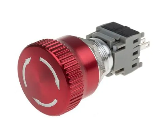 63-8053-79　RS Pro Single Pole Double Throw (SPDT) Maintained, Twist to Release Push Button Switch, IP65, Panel Mount, Arrows　877-1952