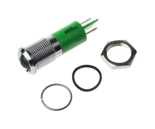 63-8041-76　RS PRO Green Indicator, 110 V ac, 14mm Mounting Hole Size, Faston, Solder Lug Termination, IP67　848-4510