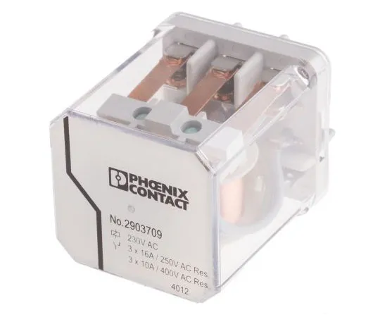 63-7992-08　Phoenix ContactREL-PR 3P-NO Non-Latching Relay PCB Mount, 230V ac Coil, 50A　2903709