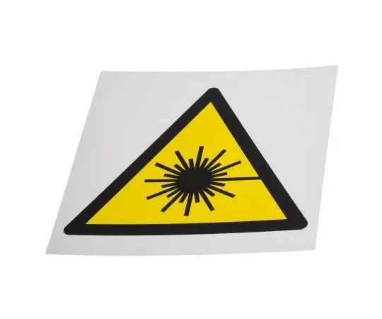 63-8018-71　RS PRO Laser Radiation Hazard Sign, Black/Yellow/White Plastic　813-4555