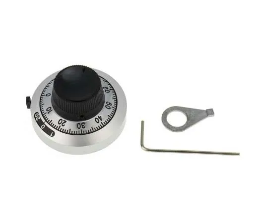63-7778-25　Bourns Potentiometer Knob, Dial Type, 46mm Knob Diameter, Black, Chrome, 6.35mm Shaft　H-46-6A-1