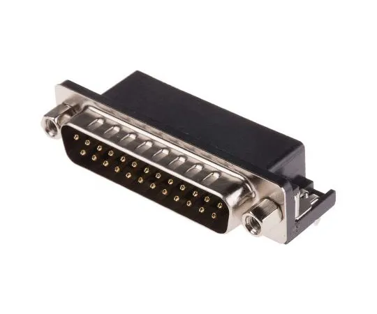 63-8014-39　RS 107 Series, 25 Way Right Angle PCB D-sub Connector Plug, 2.77mm Pitch, with 4-40 UNC Screwlocks　811-7125