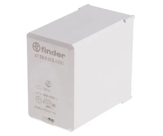 63-7999-91　Finder67 Series 3P-NO Non-Latching Relay PCB Mount, 12V dc Coil, 50A　67.23.9.012.4300