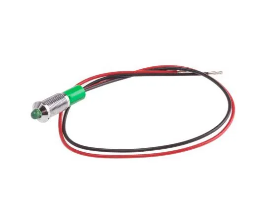 63-7760-58　RS PRO Green Indicator, 12 V dc, 6mm Mounting Hole Size, Lead Wires Termination, IP67　722-7788