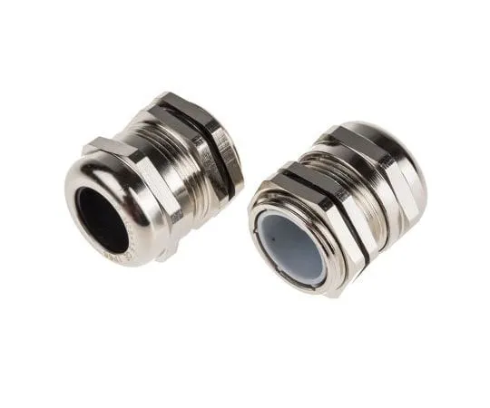 63-8035-53　RS Pro M25 Cable Gland With Locknut, Nickel Plated Brass, IP68　831-9028