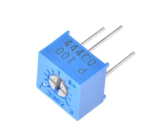63-7979-16　10Ω Through Hole Trimmer Potentiometer 0.5W Top Adjust Bourns 3362 Series　3362P-1-100LF