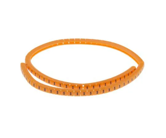 63-8016-30　RS PRO Snap On Cable Marker, Pre-printed 1 Black on Orange 3 → 3.4mm Dia. Range　812-1256