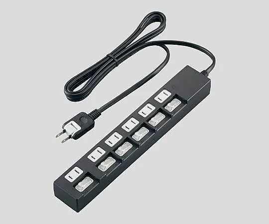 3-1636-01　［Discontinued］With Individual Switch Power-Saving Power Strips 6 Pieces　HBKS662BK
