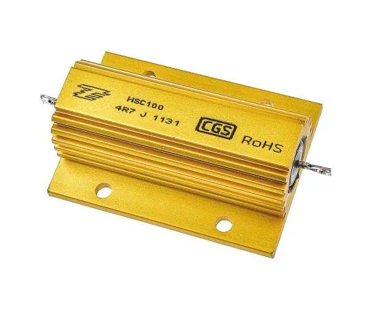63-7758-67　TE Connectivity HSC100 Series Aluminium Ho***d Solder Lug Wire Wound Panel Mount Resistor, 4.7Ω ±5% 100W　HSC1004R7J