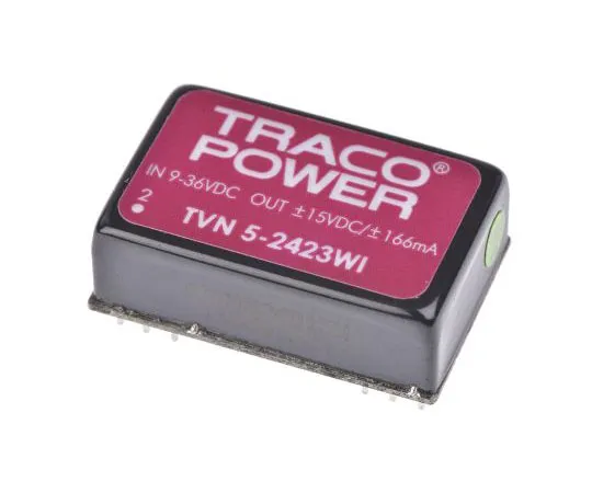63-8033-88　TRACOPOWER TVN 5WI 5W Isolated DC-DC Converter Through Hole, Voltage in 9 → 36 V dc, Voltage out ±15V dc　TVN 5-2423WI