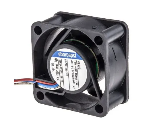 63-8017-05　ebm-papst 400 Series Axial Fan, 40 x 40 x 20mm, 10m³/h, 800mW, 12 V dc　412/2
