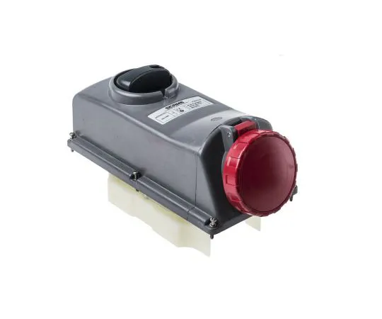 63-7969-61　RS PRO IP67 Red Panel Mount 3P+N+E Right Angle Industrial Power Socket, Rated At 16A, 415 V　780-0753