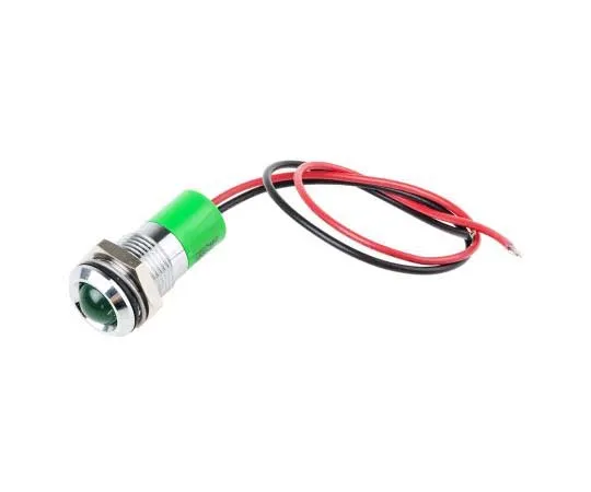 63-7760-43　RS PRO Green Indicator, 220 V ac, 14mm Mounting Hole Size, Lead Wires Termination, IP67　722-7482
